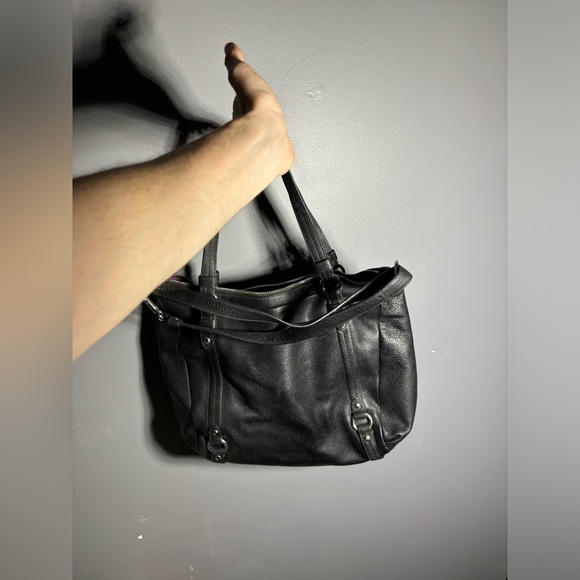 Coach Alexandra Pebbled Black Leather Hobo Bag - Picture 2 of 5